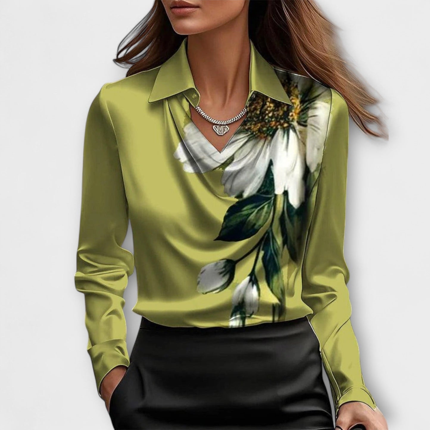 Women's Satin Blouse | V-Neck