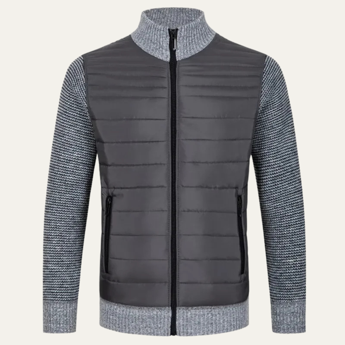 Men's Quilted Knit Jacket | Zip Up