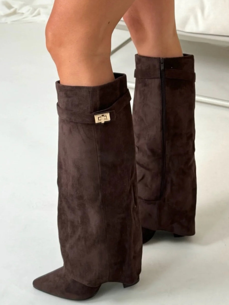 Women's Buckle Knee High Boots | Winter