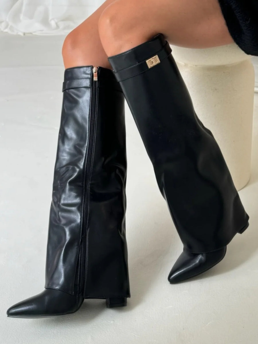 Women's Buckle Knee High Boots | Winter