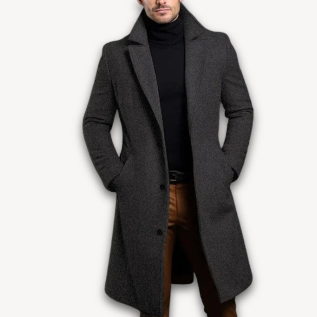 Men's Woolen Cloth Coat | Long
