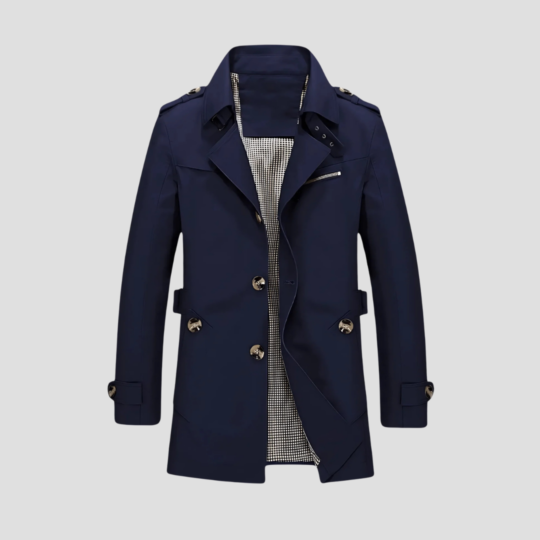 Men's Buttons Trench Coat | Leisure