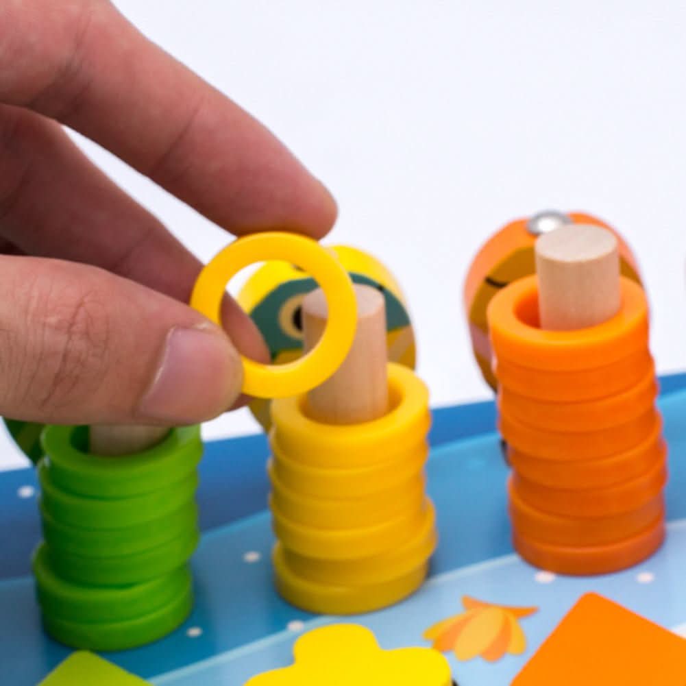 Holz Montessori Lernbrett – Lernspiel zum Entdecken von Zahlen, Formen und Farben