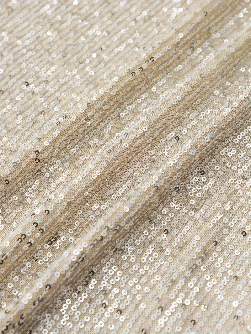 Sequin Sloping Shoulders Dress | Midi