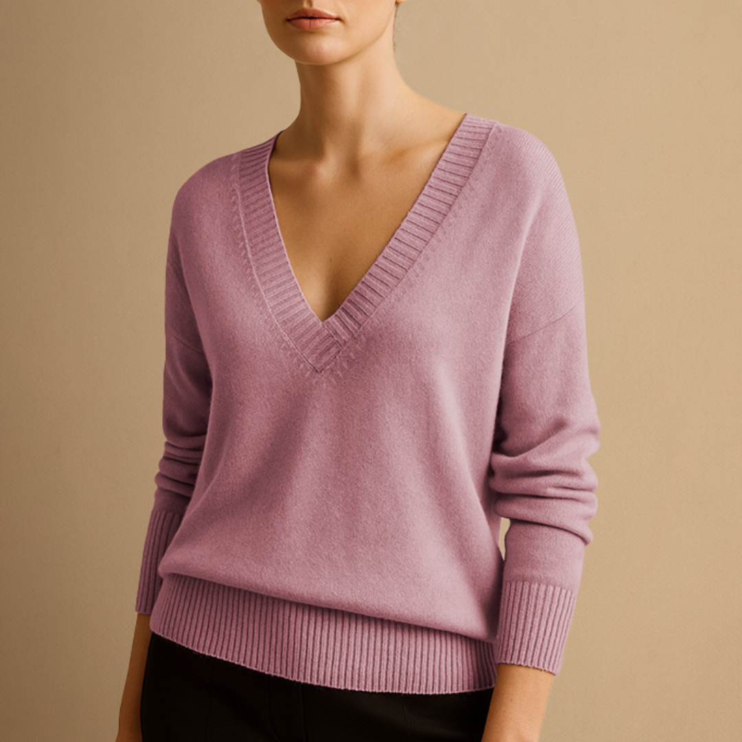 Women's V-Neck Jumper | Loose