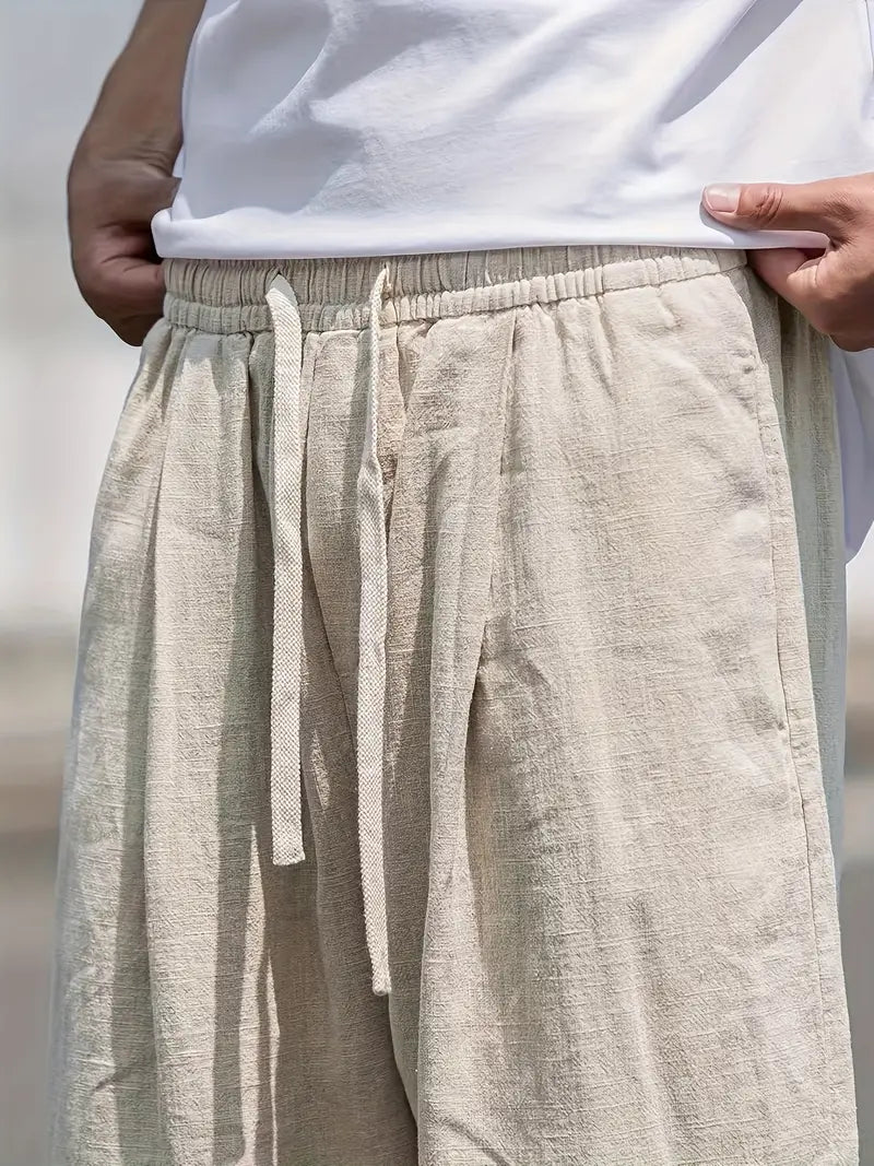 Herren Baggy Sommer Leinenhose | Lässig