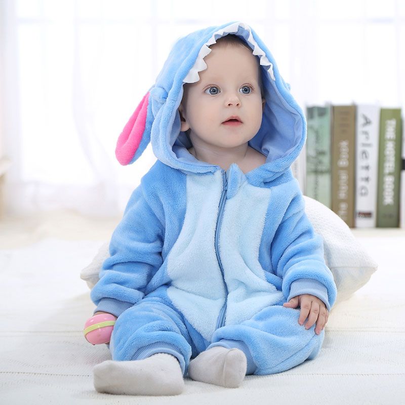 Tier Baby Overall – Flauschiger Komfort mit Reißverschluss