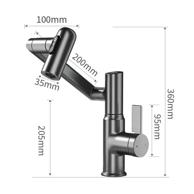 360° Intelligenter Wasserhahn mit LED-Temperaturanzeige