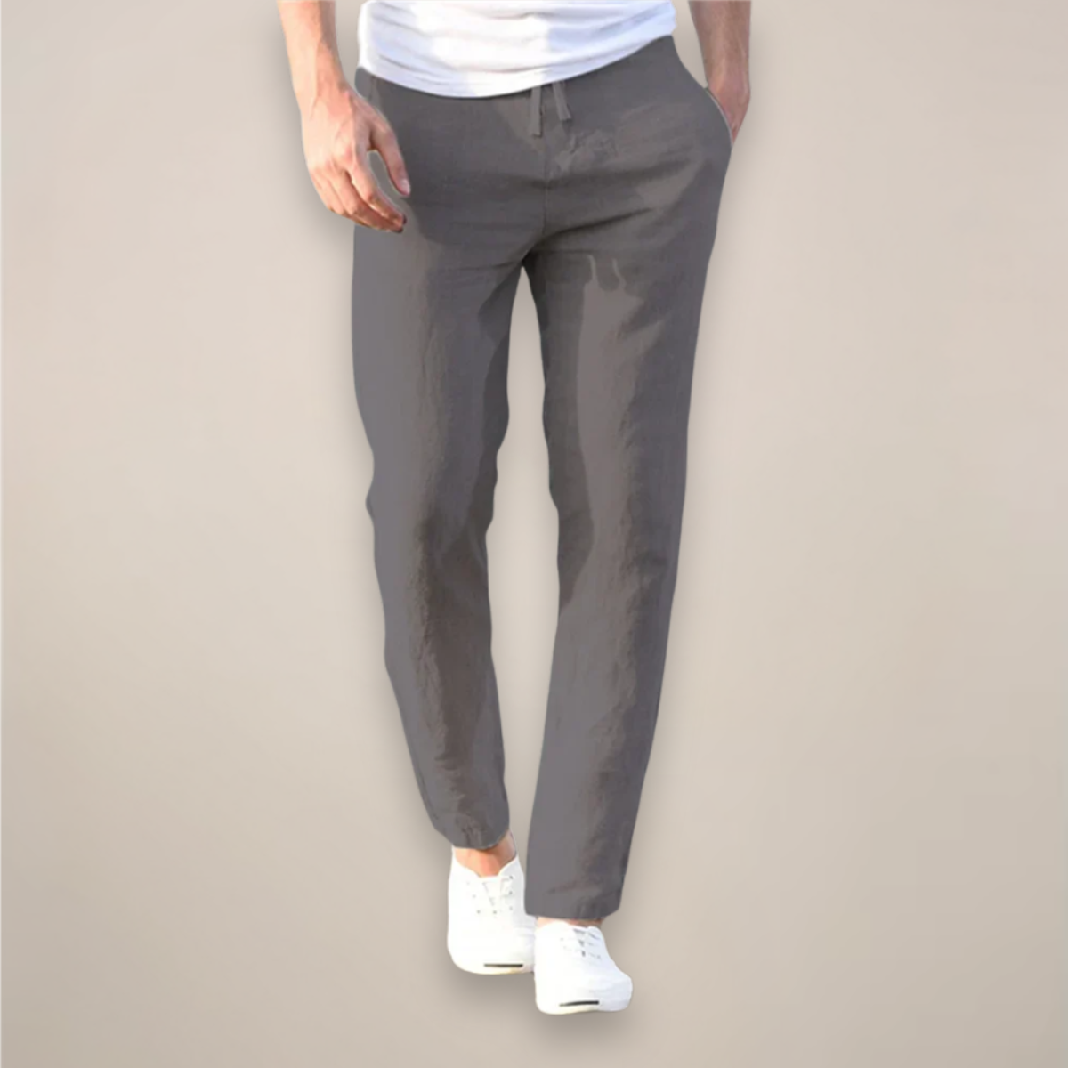 Herren Freizeit-Linenhose mit geradem Bein | Lang