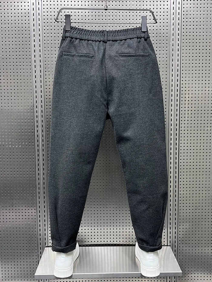Herren Elegante Melange Hose | Lang