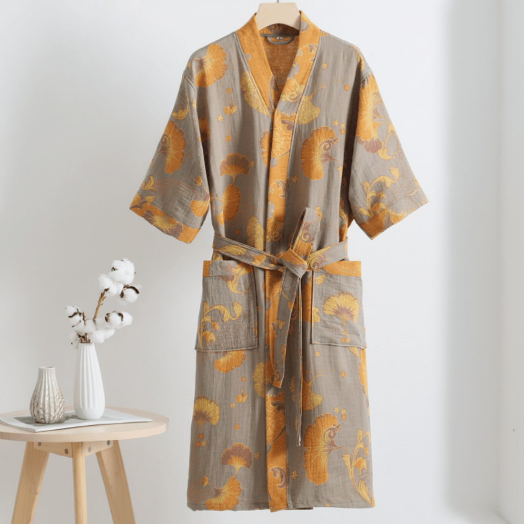 Kimono-Bademantel aus Bio-Baumwolle für atmungsaktiven Komfort