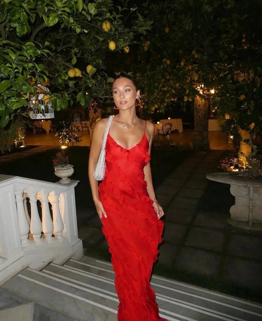 Party Ruffle Dress | Maxi