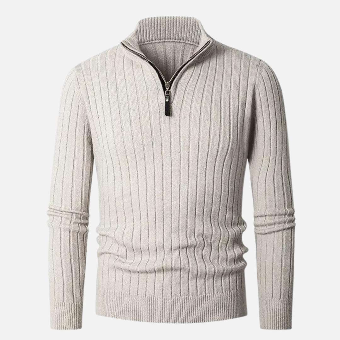 Men's High Collar Sweater | Half Zip