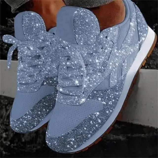 Damen Glitzer Sneaker | Bequem