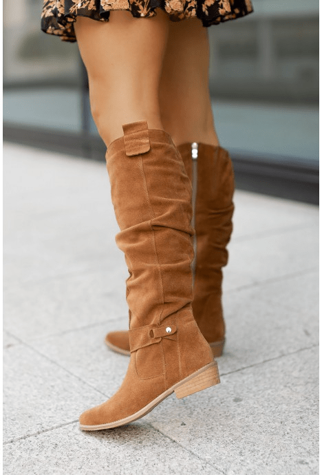 Women's Boots with Side Zip Knee High Boots | Suede
