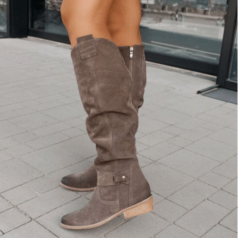 Women's Boots with Side Zip Knee High Boots | Suede