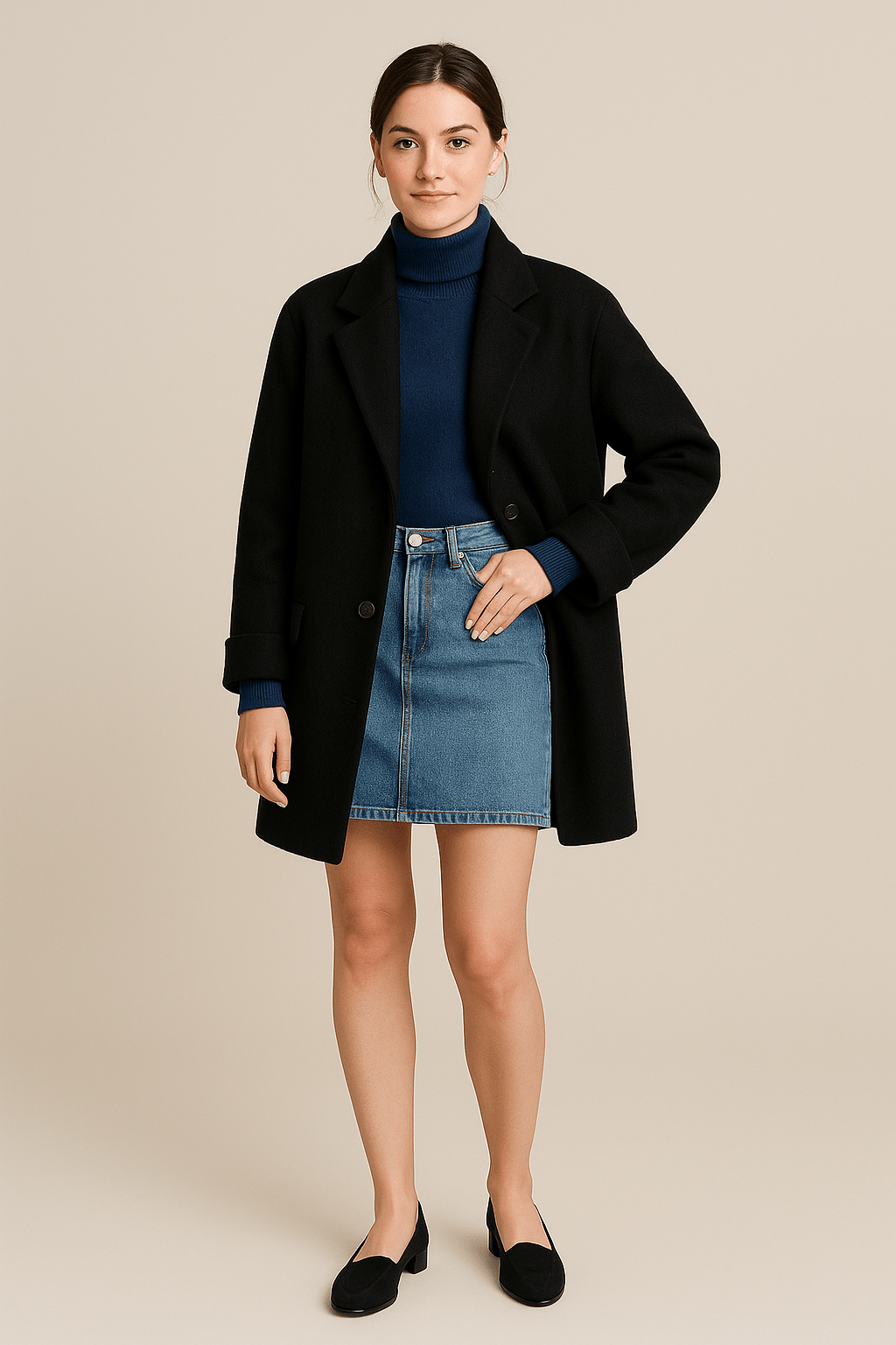 Women's Wool-Blend Coat | Button Closure