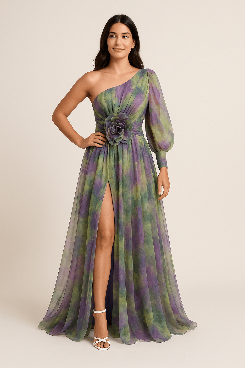 Party One Shoulder Dress | High Slit