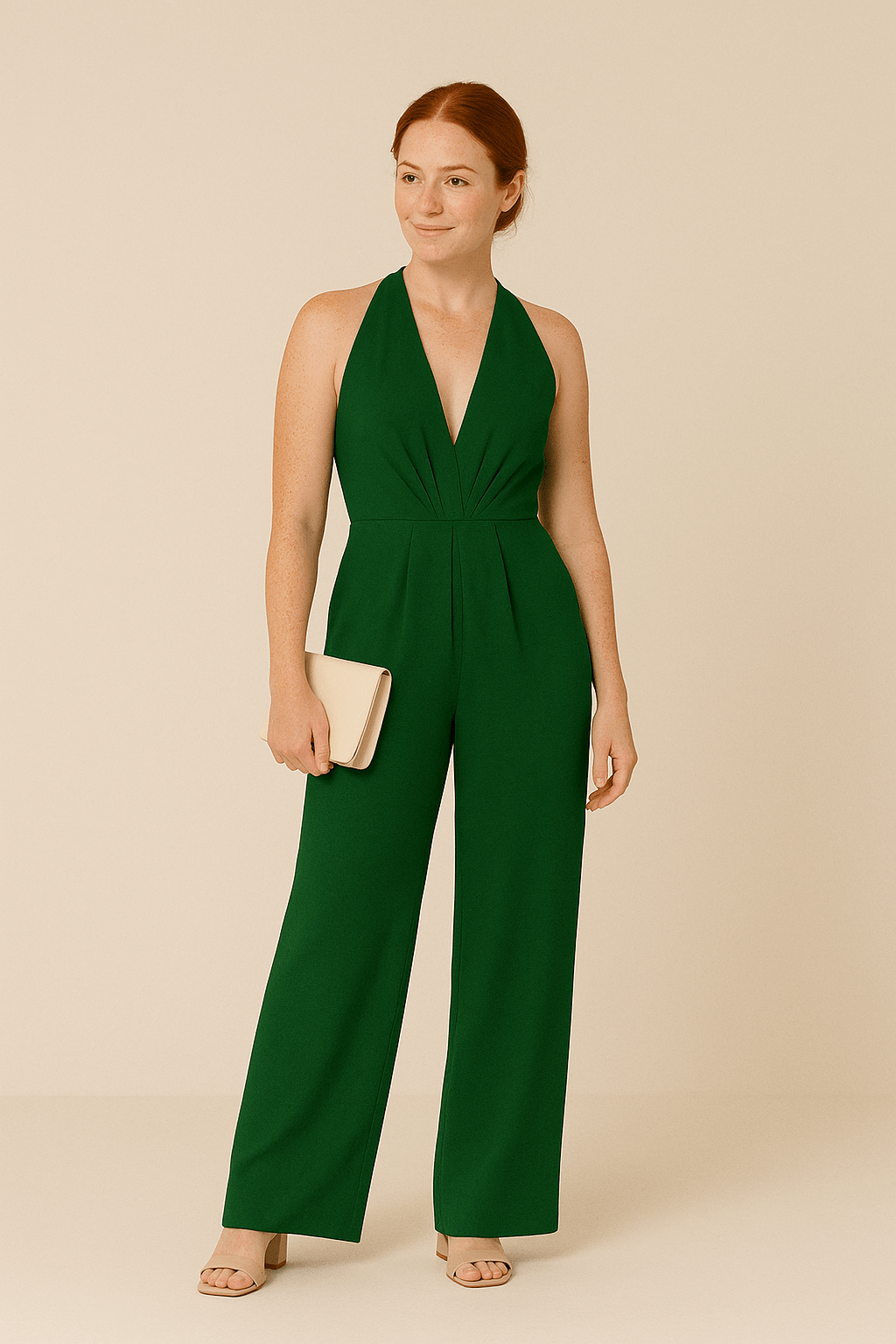 Women's Deep V Neck Jumpsuits | Sleeveless
