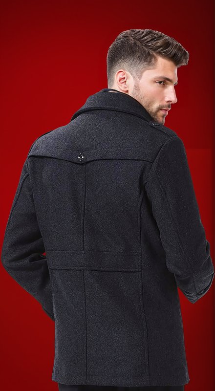 Men's Double Collar Jacket | Woolen Cloth