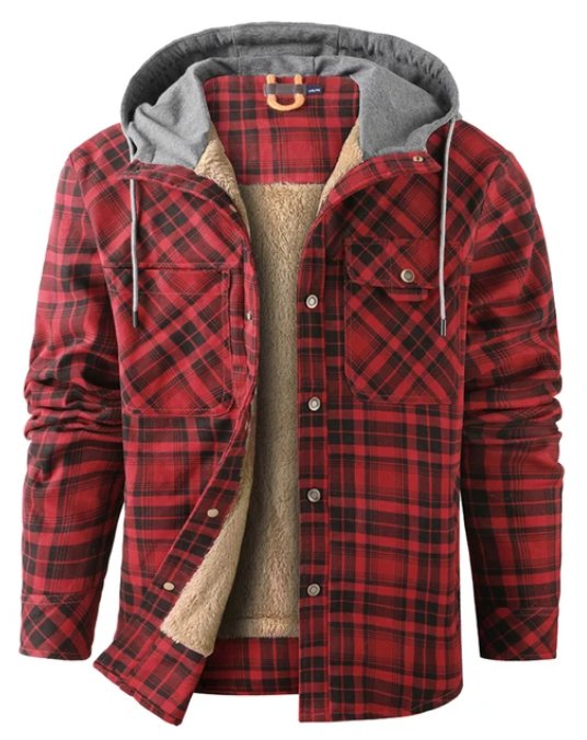 Men's Thickened Hooded Jacket | Plaid