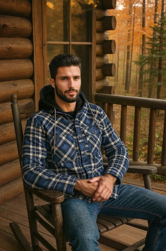 Men's Thickened Hooded Jacket | Plaid