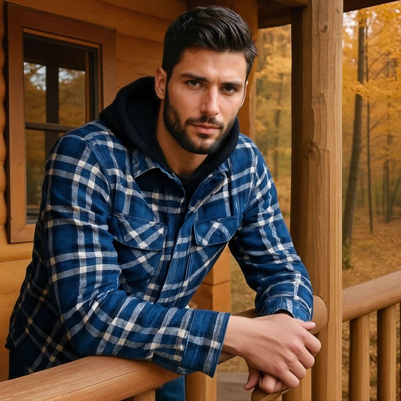 Men's Thickened Hooded Jacket | Plaid