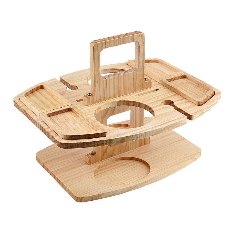 Tragbarer Holz-Picknick-Weintisch
