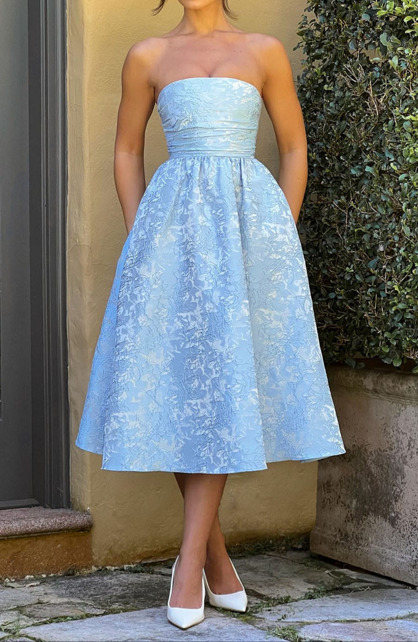 Natalia Midi Kleid - Blau