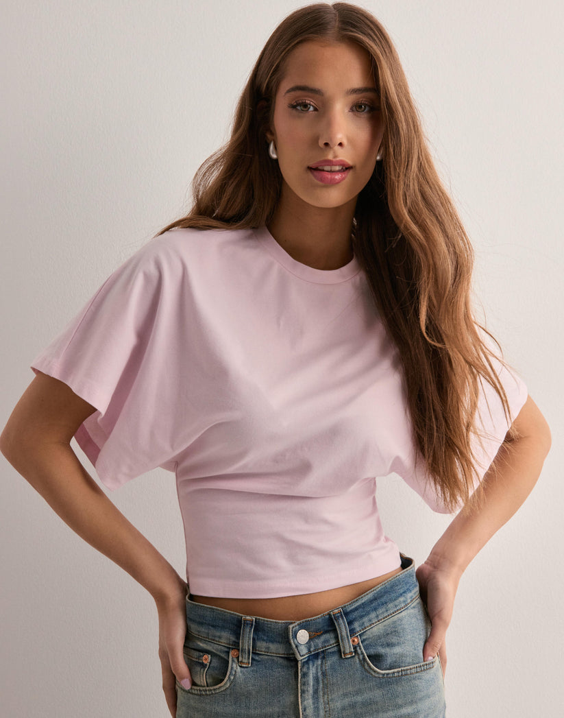 Damen Lässiges Kurzes T-Shirt | Rundhalsausschnitt