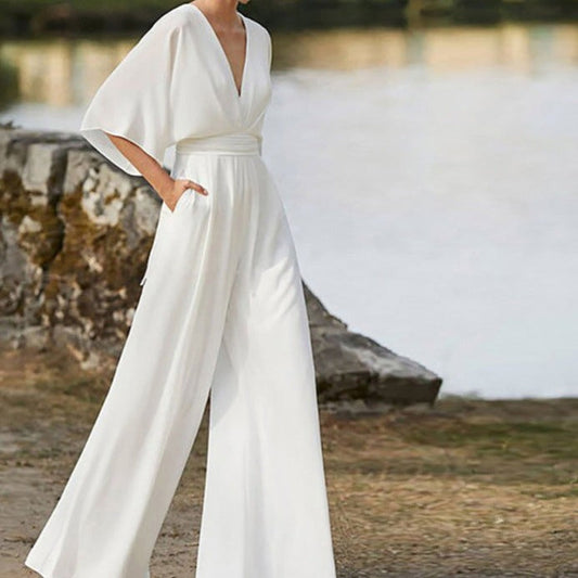 Women's V-Neck Jumpsuits | Elegant