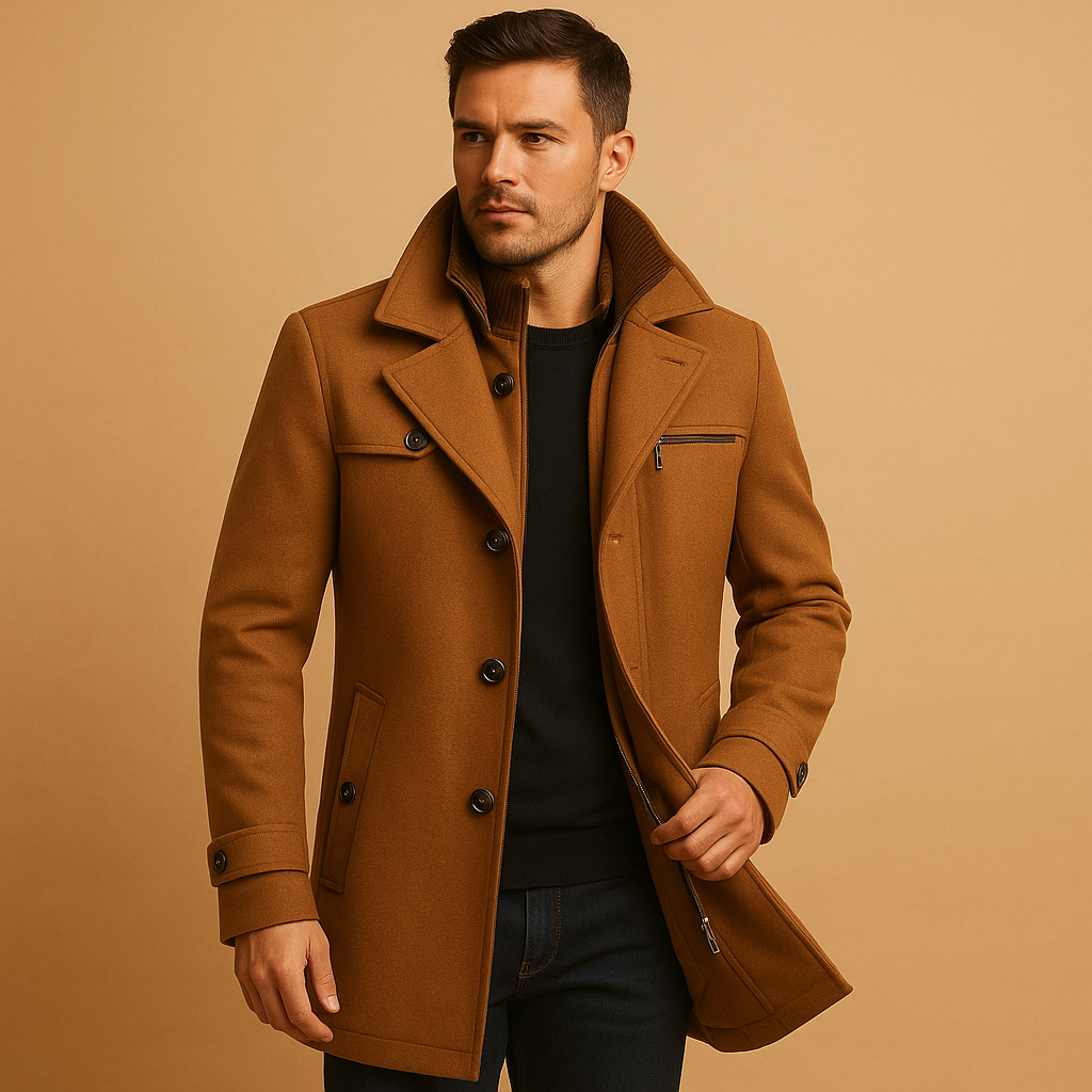 Men's Waterproof Coat | Double Collar