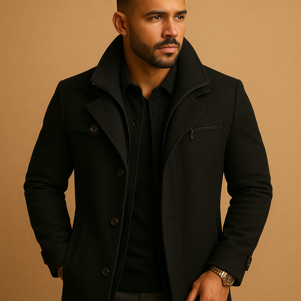 Men's Waterproof Coat | Double Collar