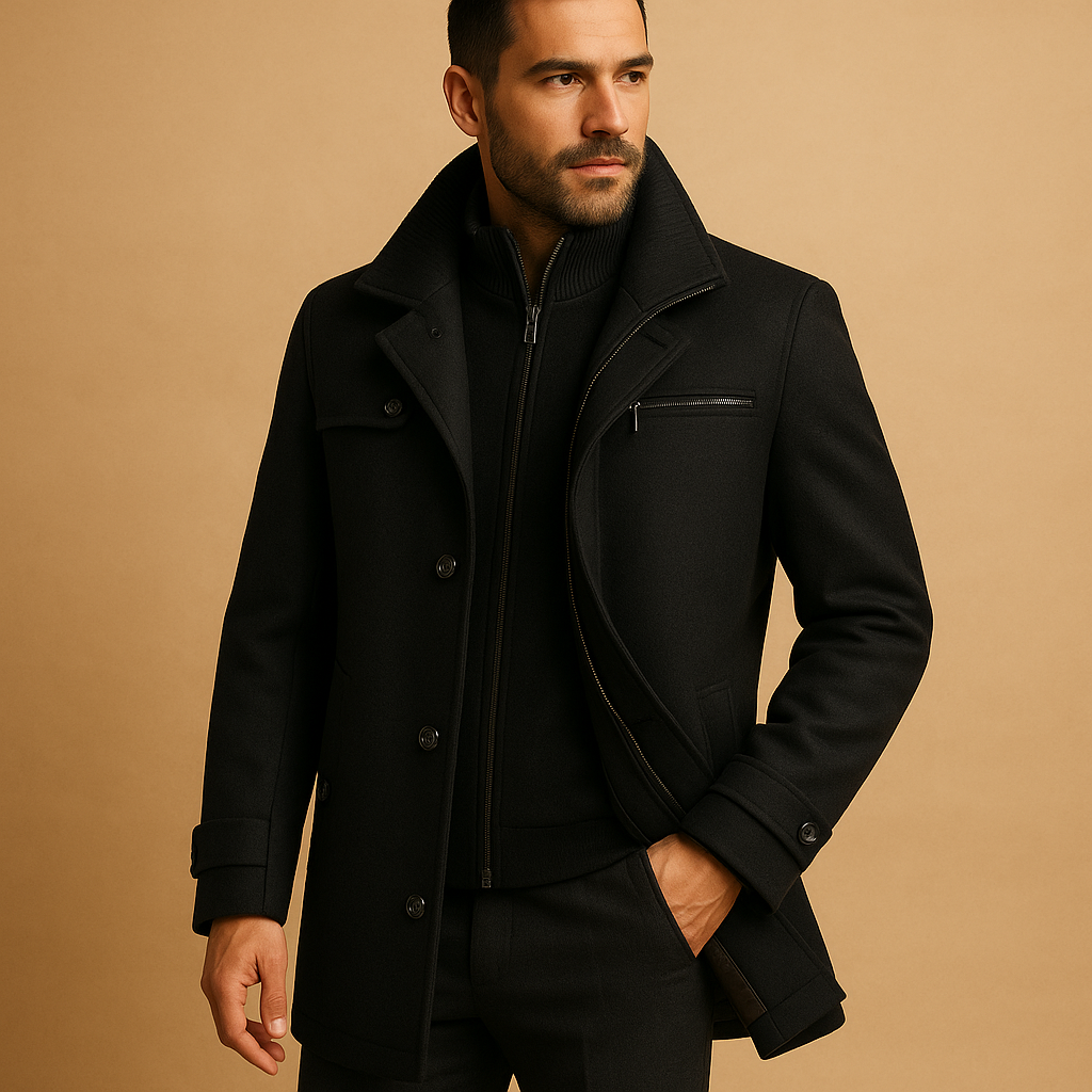 Men's Waterproof Coat | Double Collar