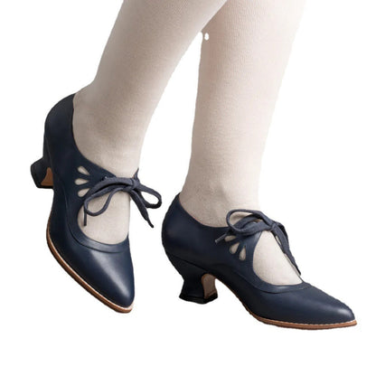 Damen Vintage High Heels | Schnüren