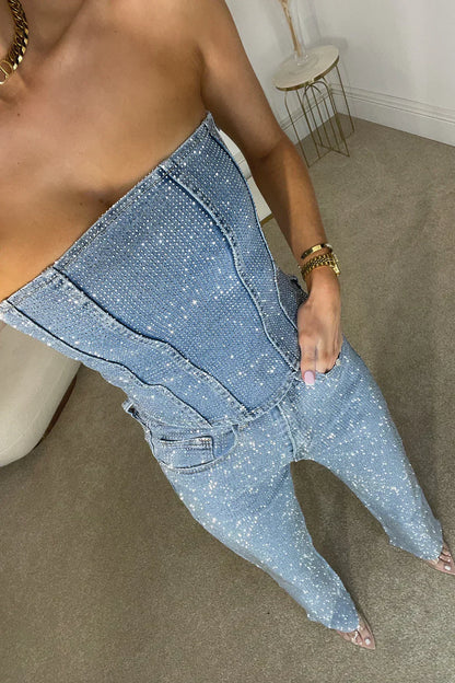Elegantes Damenoberteil und Hose | Glitzer