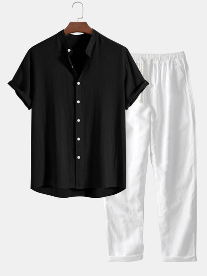 Herren Kurzarmhemd und Hose | Sommer-Set