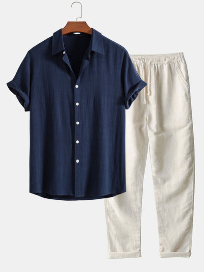 Herren Kurzarmhemd und Hose | Sommer-Set