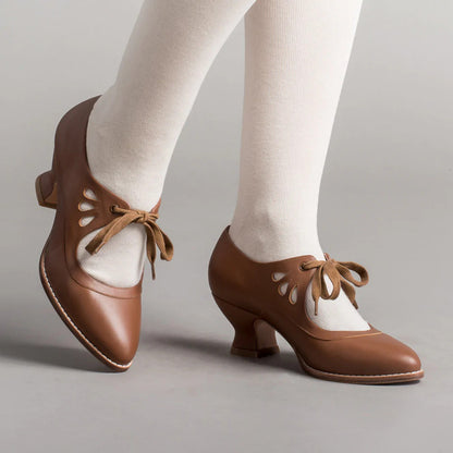 Damen Vintage High Heels | Schnüren
