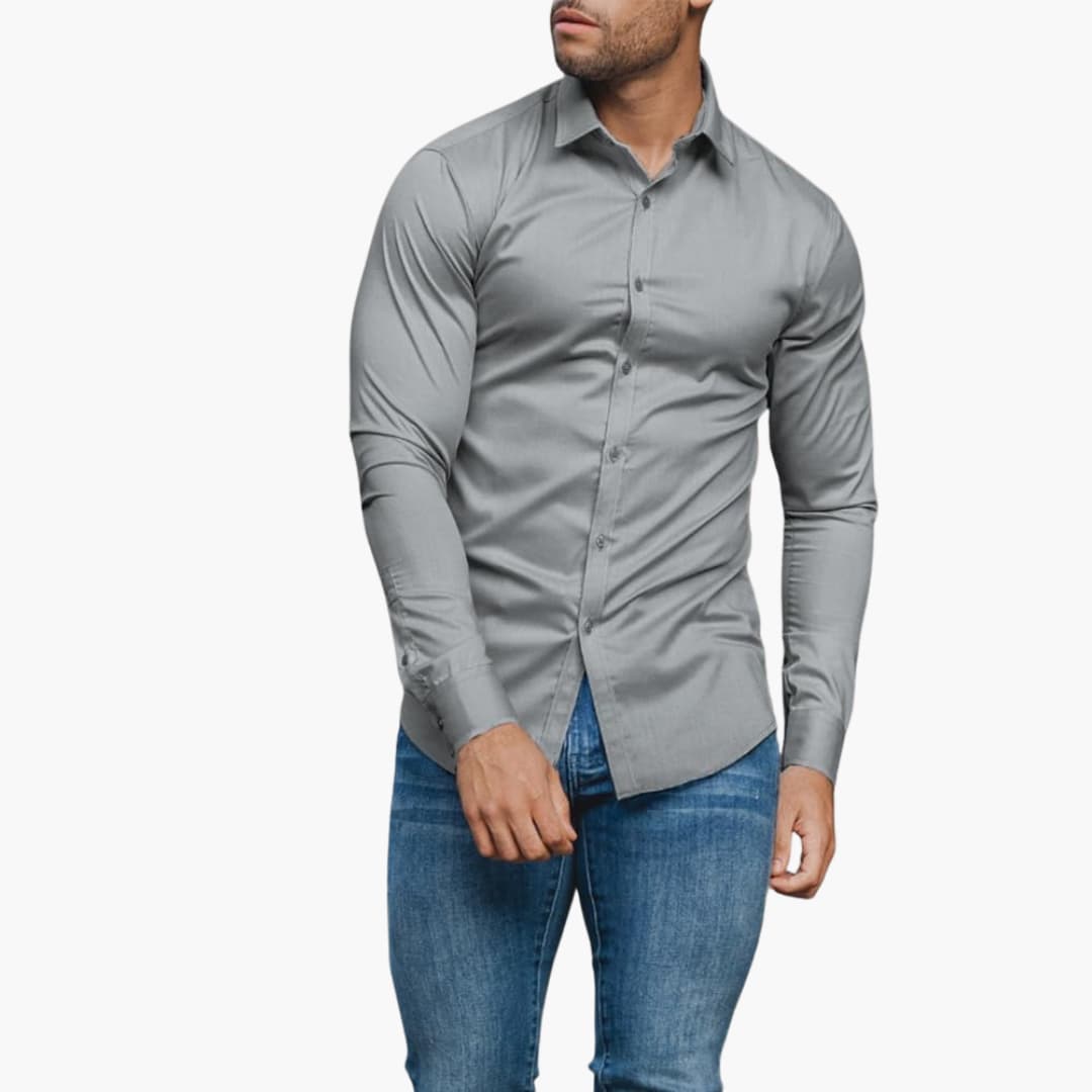 Herren Klassisches Langarm Hemd | Slim Fit