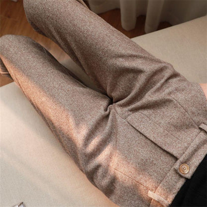 Damen Hose mit Fischgrätenmuster und Hoher Taille – Gigliola