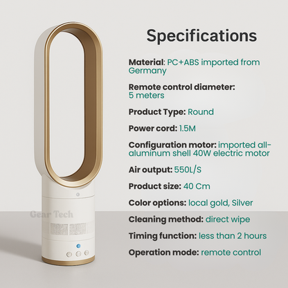 16-Zoll bladeless Ventilator mit Fernbedienung - UK-Design