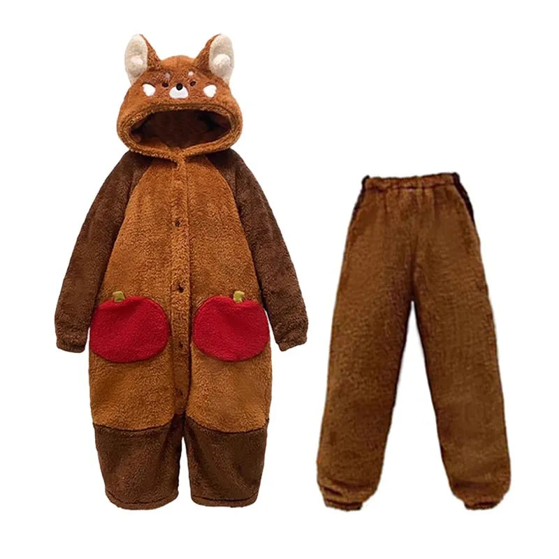 Kuscheliges Rotpandakarton-Pyjama-Set für ultimativen Schlaf und Komfort