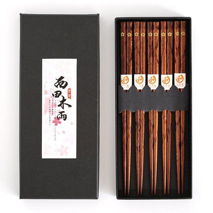 Golden Sakura Holzessstäbchen Set