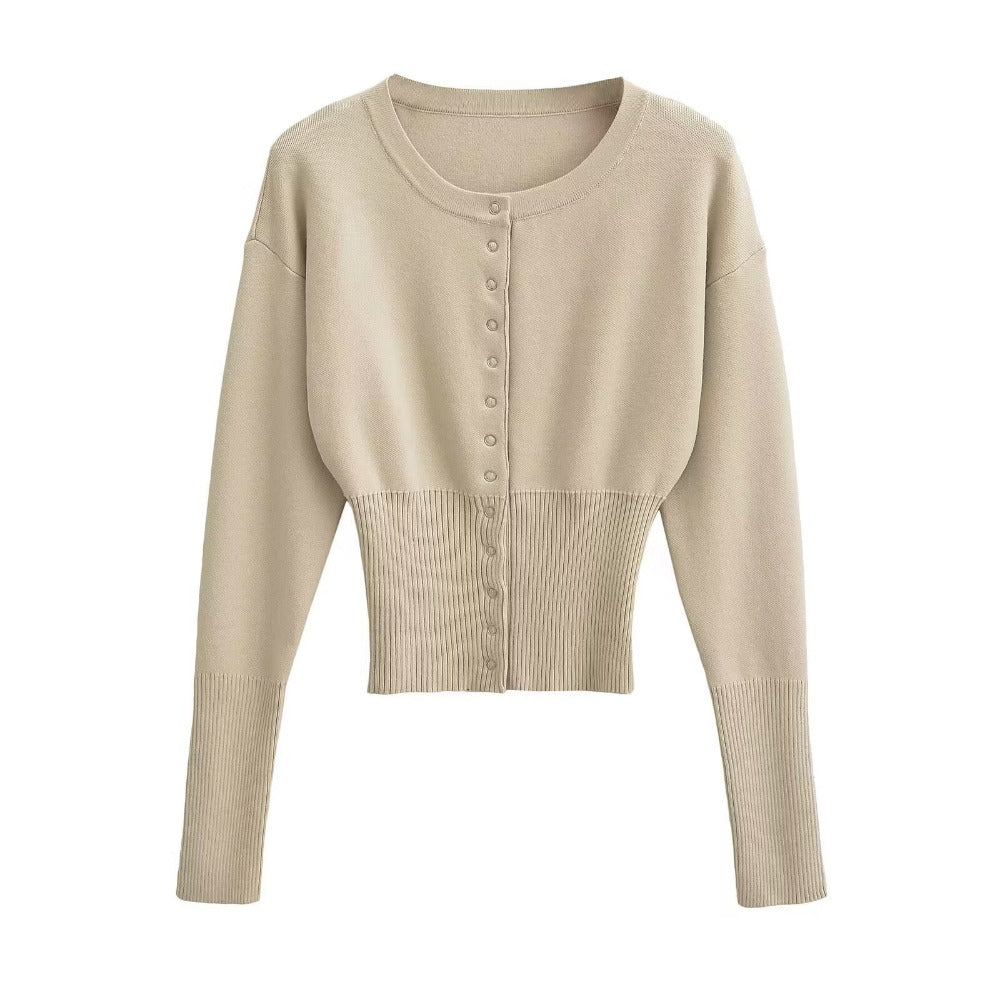 Strickjacke mit Knopfleiste und langen Ärmeln für Damen - Claudia