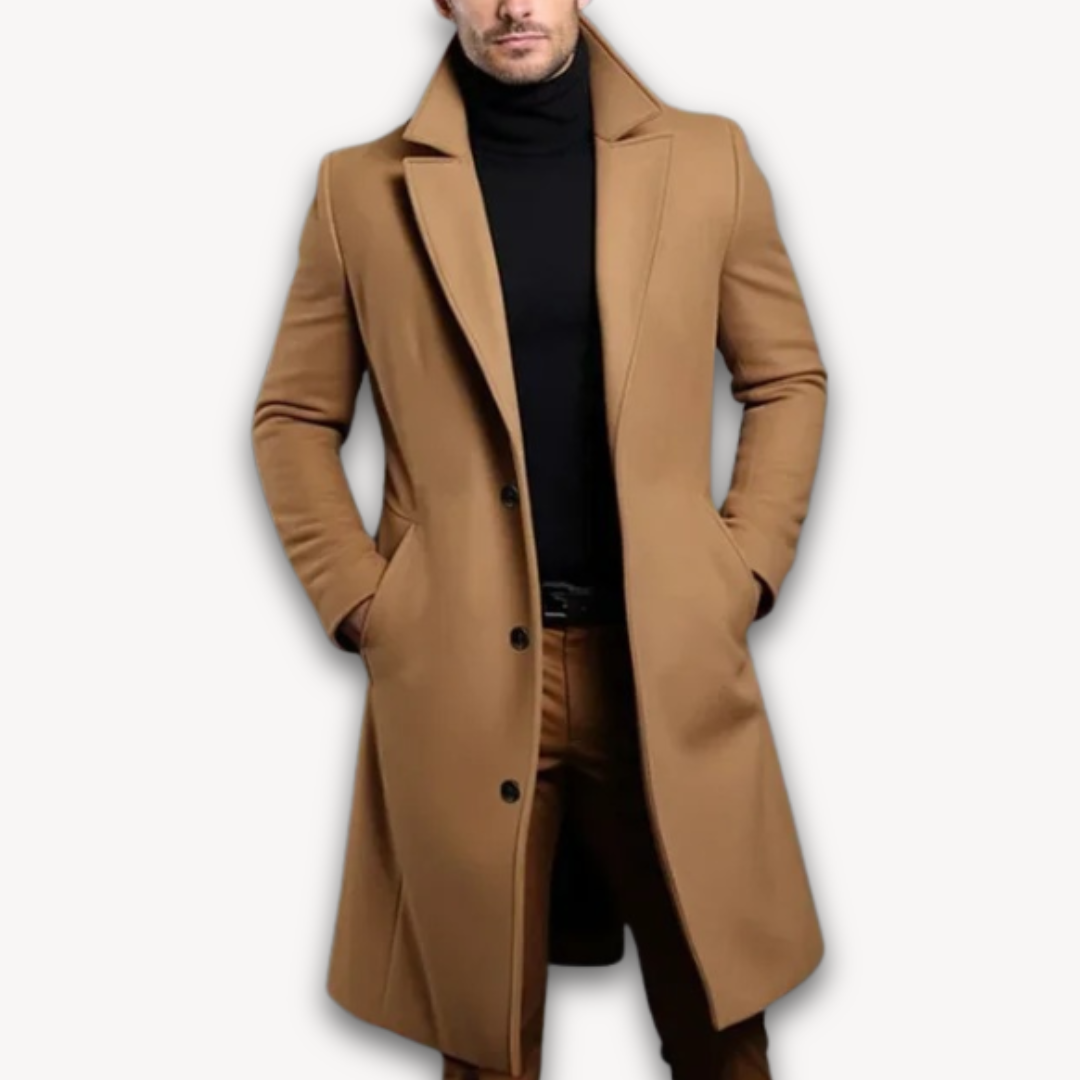 Men's Woolen Cloth Coat | Long