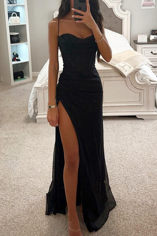 Damen Abendkleid mit Pailletten | Maxi