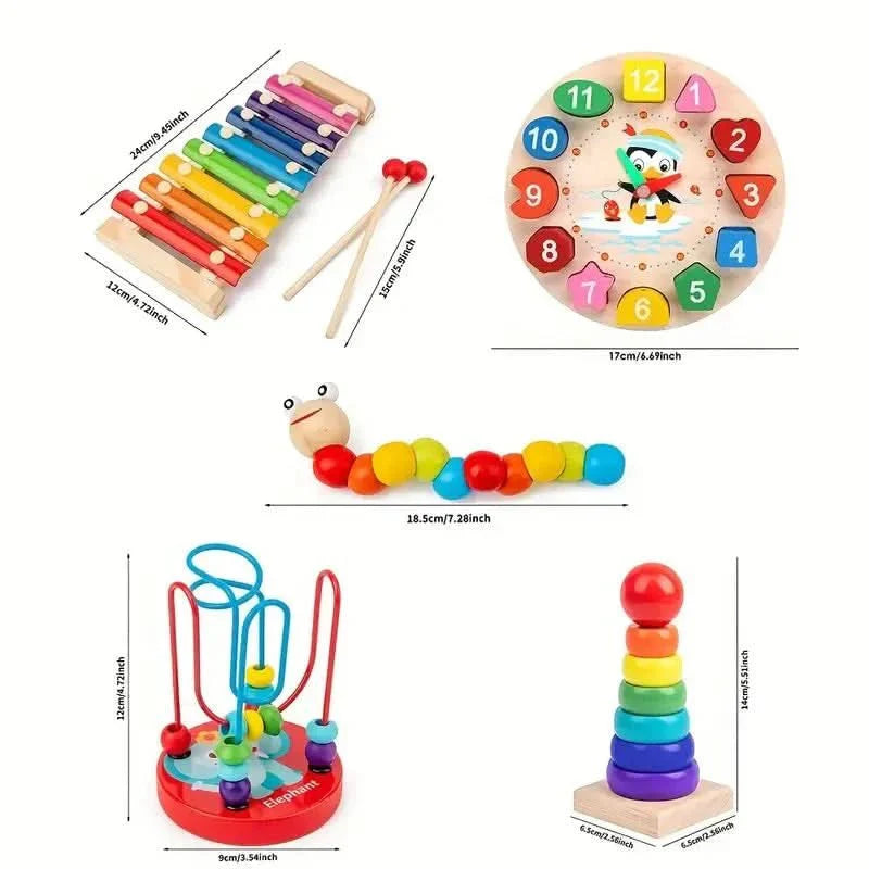 5-in-1 Montessori Lernset – Kreative Entwicklung für Babys ab 6 Monaten