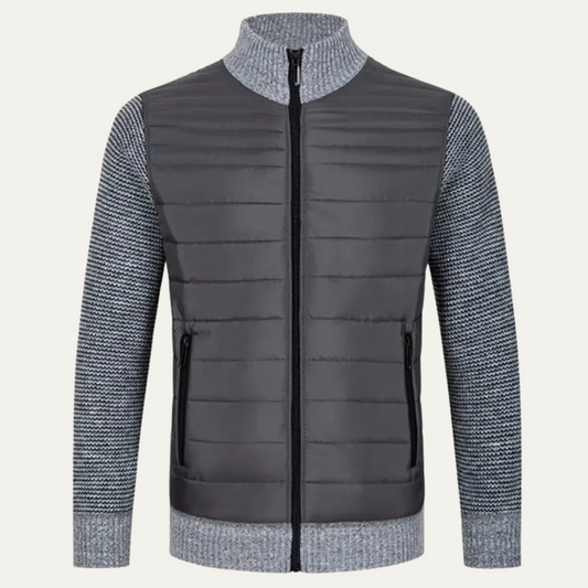 Men's Quilted Knit Jacket | Zip Up