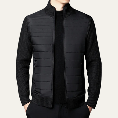 Men's Quilted Knit Jacket | Zip Up